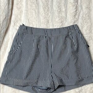 Striped Blue and White Women's Shorts